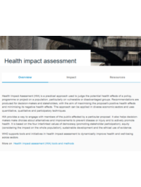 Health impact assessment