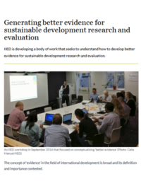 Generating better evidence for sustainable development research and evaluation