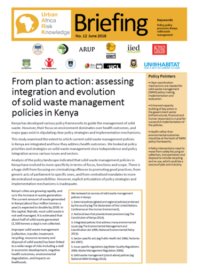 From Plan to Action: Assessing Integration and Evolution of Solid Waste Management Policies in Kenya