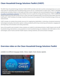 Clean Household Energy Solutions Toolkit (CHEST)