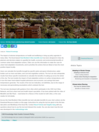 Heat Resilient Cities: Measuring benefits of urban heat adaptation